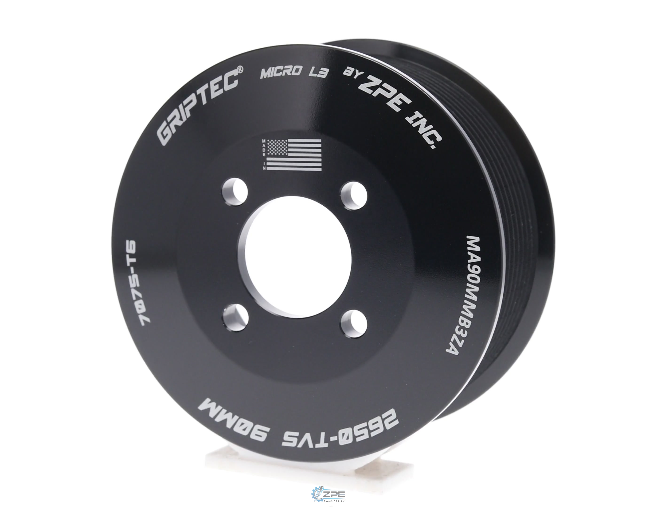 90mm 10 Rib ZPE GripTec® 2pc Magnuson LSA/LT4 2650 TVS L3 Black Pulley Only